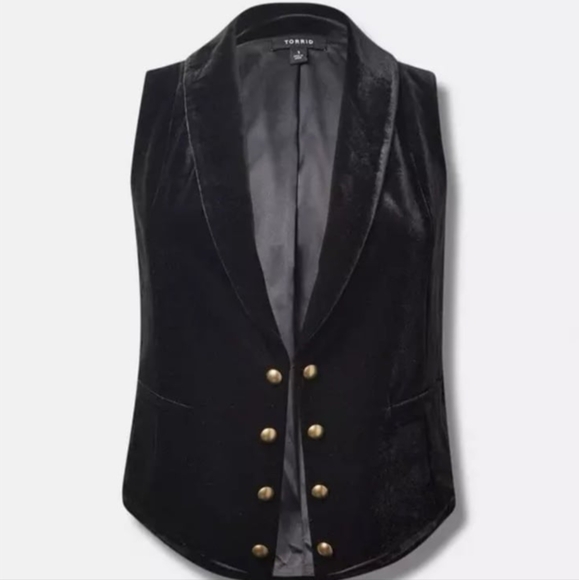 Torrid Velvet Vest w/ Stretch Sz 2 - Picture 3 of 7